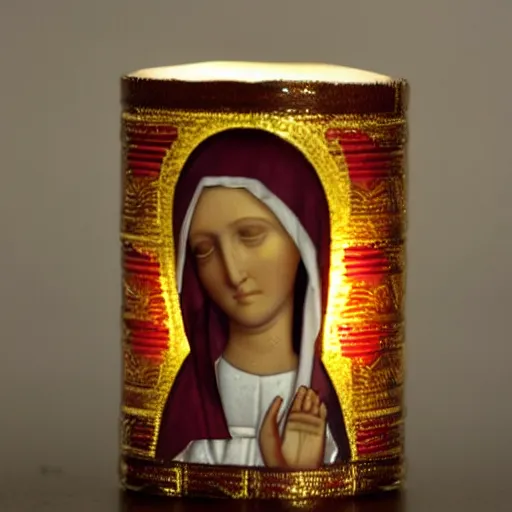 Image similar to virgin mary on a candle