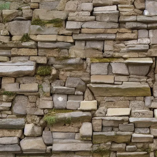 Image similar to a painterly stylized stone cladding with moss texture