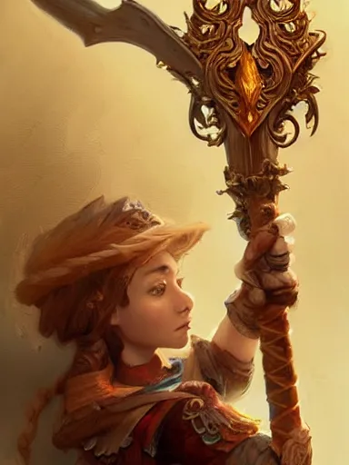 Prompt: a wooden staff. intricate, elegant, highly detailed, digital painting, artstation, concept art, sharp focus, illustration, by justin gerard and artgerm, 8 k