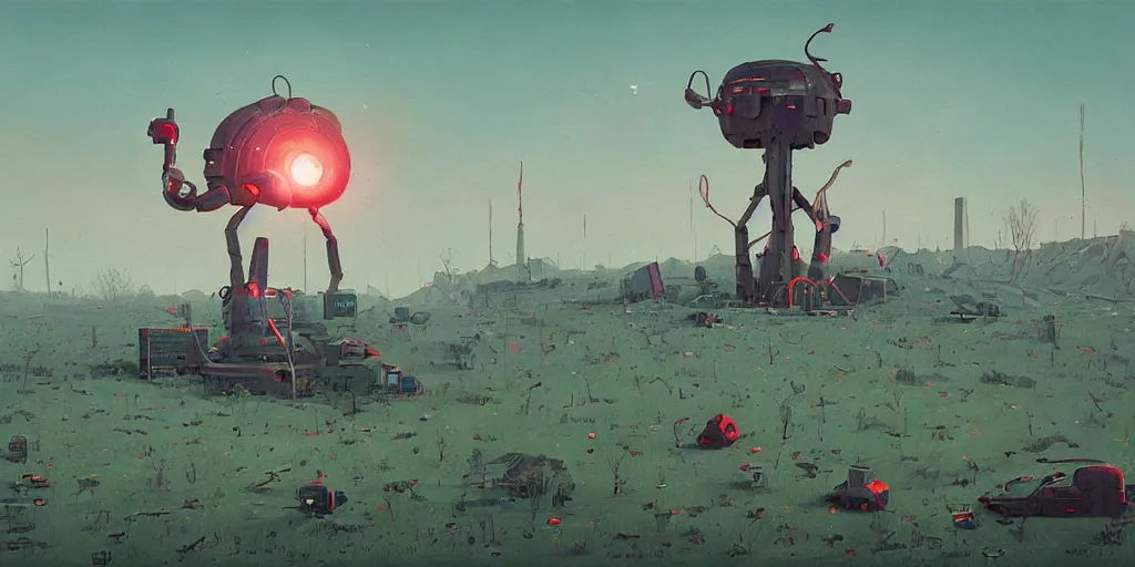 Prompt: the destroyer of worlds, art by simon stalenhag