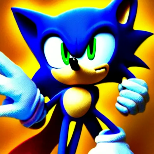 a terrifying digital painting of sonic the hedgehog in | Stable ...