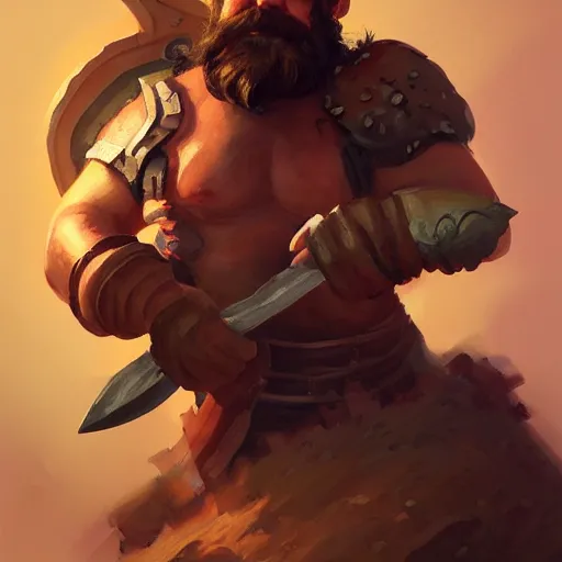 Prompt: greg irons portrait painting of a fantasy dwarf fighter with a huge iron axe, medium shot, asymmetrical, profile picture, organic painting, sunny day, matte painting, bold shapes, hard edges, street art, trending on artstation, by huang guangjian and gil elvgren and sachin teng