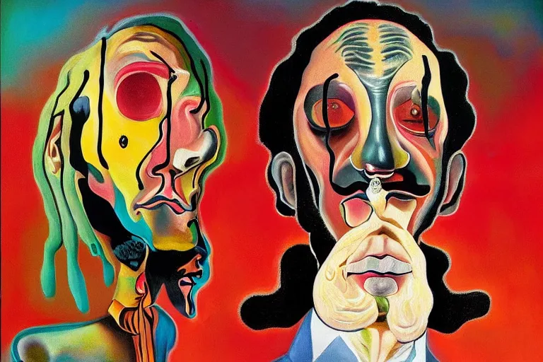 Image similar to portrait of a uncanny painter by Chor Boogie and Salvador Dali collaboration