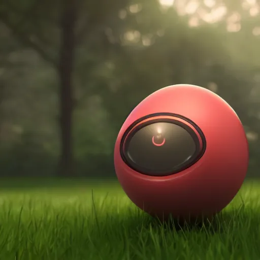 Image similar to photography of a realistic voltorb animal, ultra detailed, 8 k, cinematic lighting, natural background, trending on artstation, pokemon