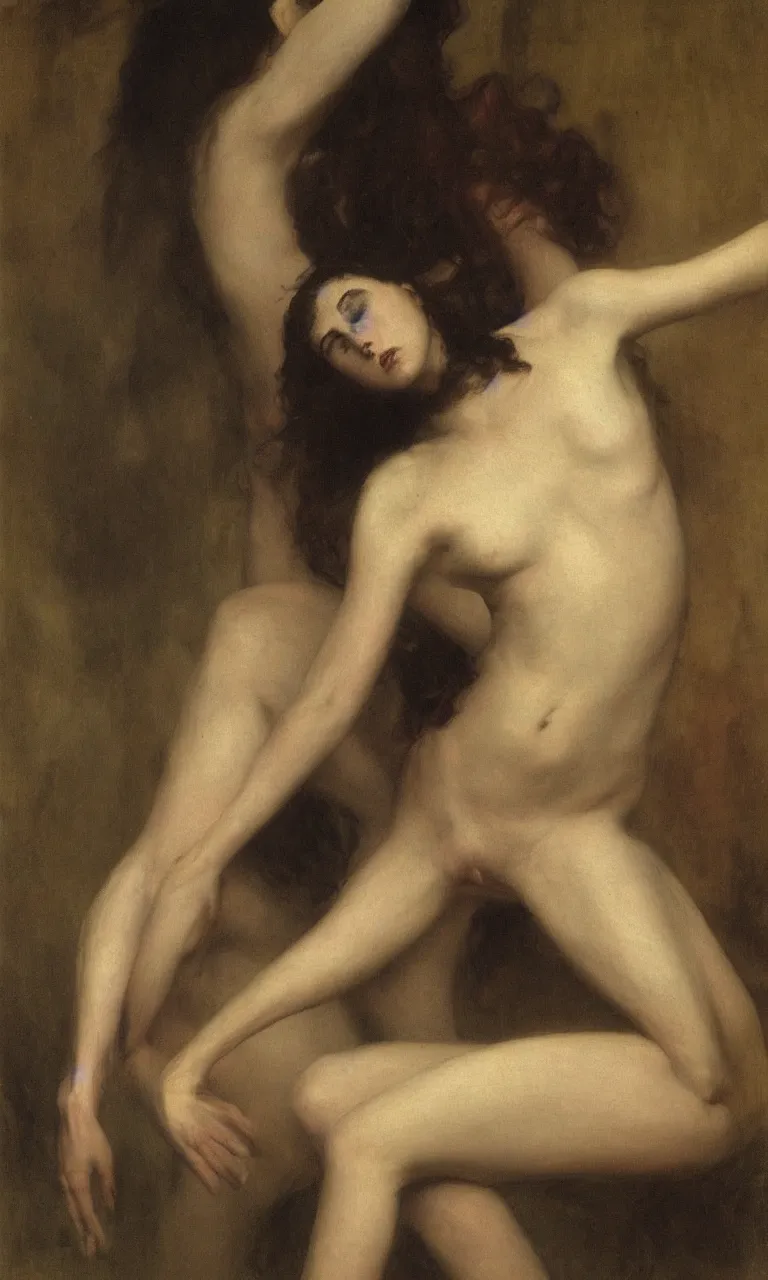 Prompt: beautiful woman as the harbinger of death by arnold bocklin, herbert james draper. oil on wood 1 9 0 0. intricate details. minimalist. ambient lighting. liminal space. gloomy atmoshpere of death and fog.