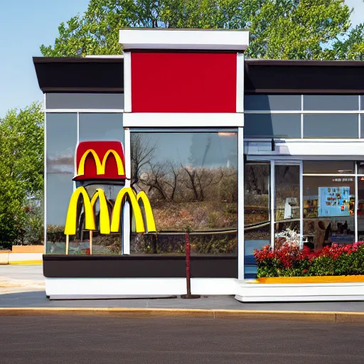 Prompt: exterior photo of Mcdonalds in the upside down from stranger things. 8k realistic photo