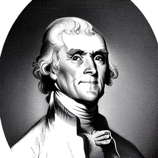 Image similar to a portrait, of an incrediblely swole thomas jefferson