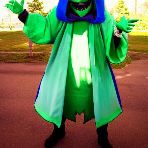 Prompt: Ralsei from Deltarune cosplay