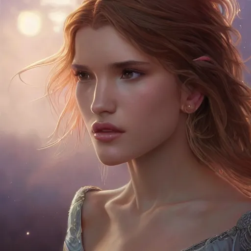 Image similar to ultra realistic illustration, bella thorne as tiffa lockhart, intricate, elegant, highly detailed, digital painting, artstation, concept art, smooth, sharp focus, illustration, art by artgerm and greg rutkowski and alphonse mucha