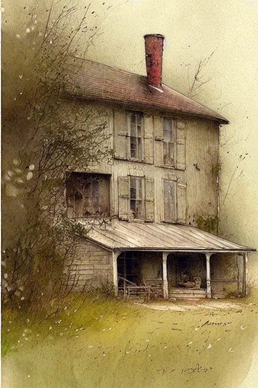 Image similar to (((((1950s farm house. muted colors.))))) by Jean-Baptiste Monge !!!!!!!!!!!!!!!!!!!!!!!!!!!