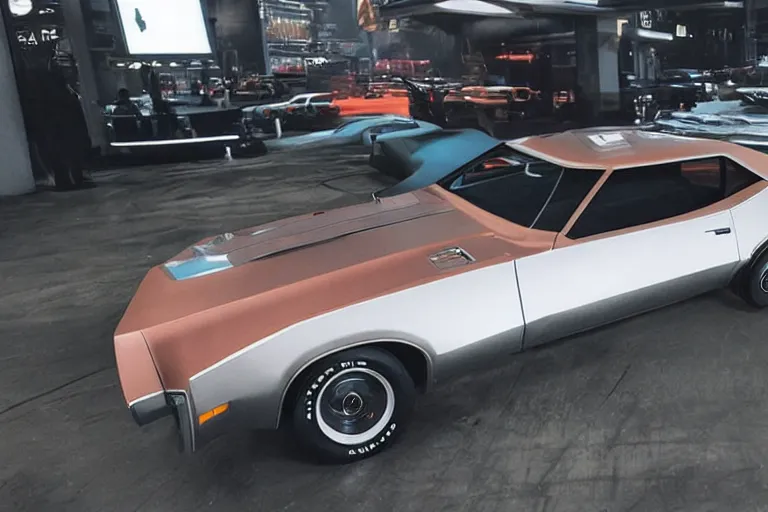 Image similar to blade runner 2 0 4 9 version of a 1 9 7 2 buick riviera