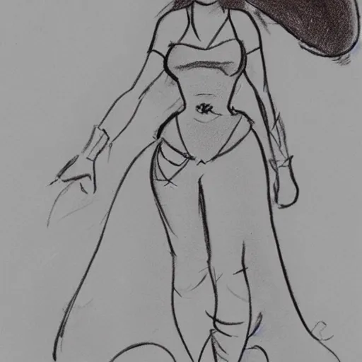 Image similar to milt kahl sketch of a cuban girl who looks like a squirrel as princess padme in star wars episode 3