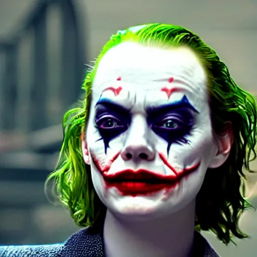 Image similar to Emma Stone as The Joker awe inspiring 8k hdr