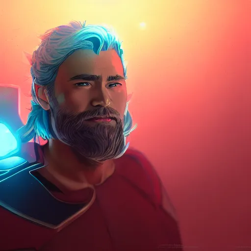 Prompt: Taika Waititi as Thor, ambient lighting, 4k, anime key visual, lois van baarle, ilya kuvshinov, rossdraws, artstation