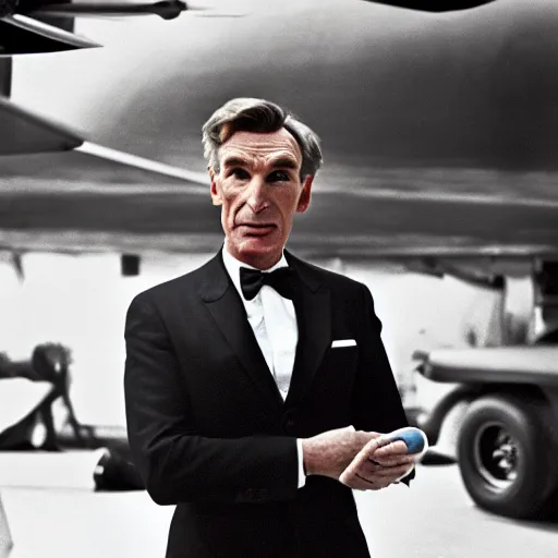 Prompt: bill nye as james bond, on her majesty's secret service 1 9 6 9 iconic still