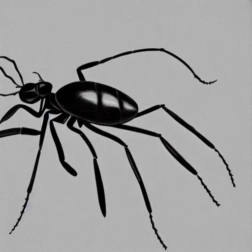 Image similar to soldier ant, black and white, botanical illustration