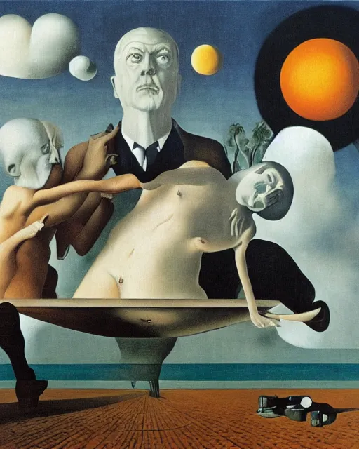 Prompt: radical change of the mind by carrington, bosch, dali, barlowe, magritte