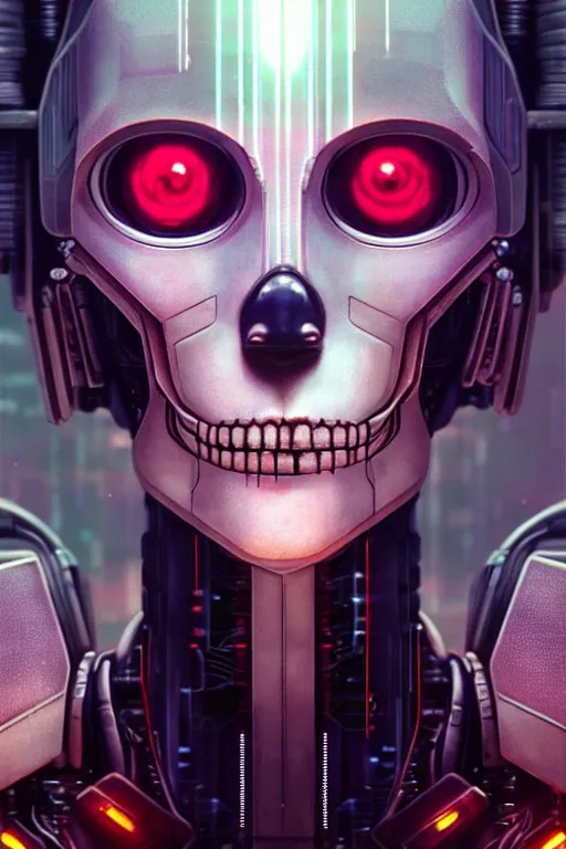 Image similar to beautiful crying! female mechanical android!, half portrait, intricate detailed environment, photorealistic!, octane render, concept art, cinematic, interstellar, ultra detailed, sharp, el dia los muertos!, cyberpunk, bladerunner, 8 k, by angus mckie, moebius, maciej kuciara, stanley lau, artgerm, greg rutkowski