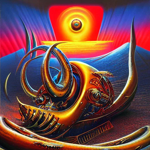 Image similar to NWOBHM metal album cover in the style of Bruce Pennington and kenny scharf and mark arian, realistic, insanely detailed, soft, smooth, airbrush, play-doh, wet, slimy