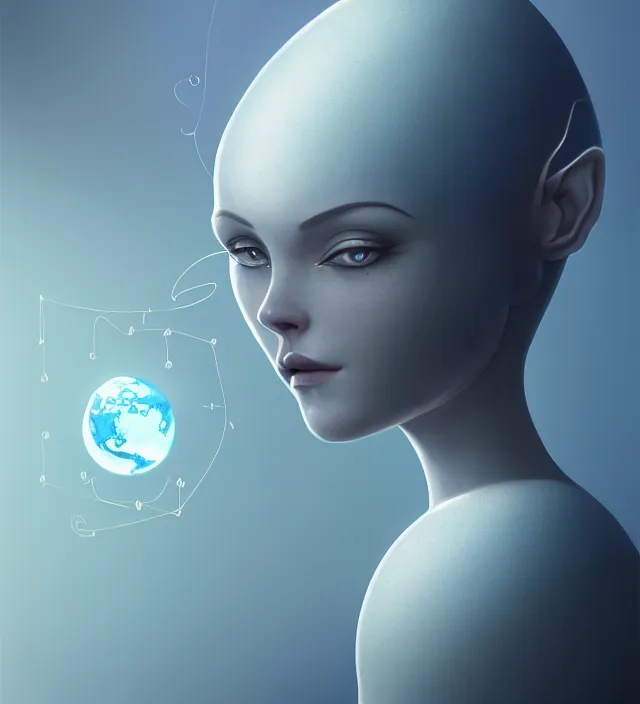 Prompt: cute anthropomorphic earth by charlie bowater and anna dittmann and artgerm and clemens ascher, portrait, intricate, elegant, blue mist, product shot, macro, symmetrical face, highly detailed, dramatic lighting, sharp focus, octane render, trending on artstation, artstationhd, artstationhq, unreal engine, 4 k, 8 k