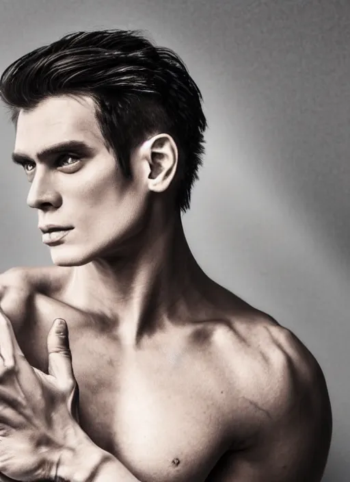 Image similar to Handsome Frankenstein, smooth skin, young man, masculine, strong cheekbones, gorgeous