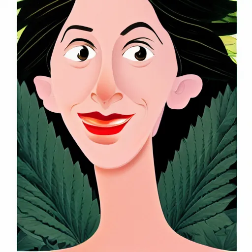 Image similar to cartoon portrait of a hard working australian woman with a one paper - joint alight ; cannabis. octane 4 k render natural skin tones, by eyvind earle, female australian award winning illustration