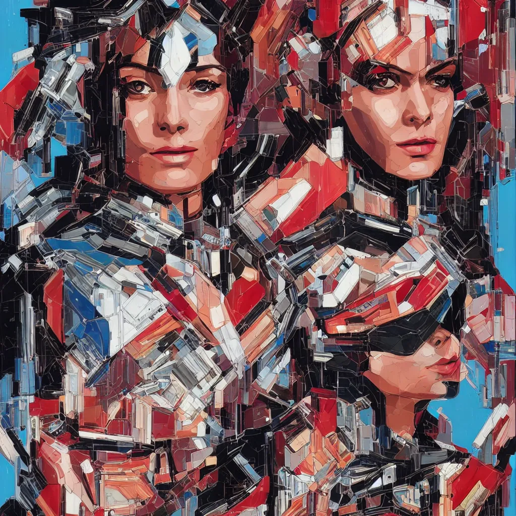 Image similar to portrait of a female android, by MARVEL comics and Sandra Chevrier, 8k