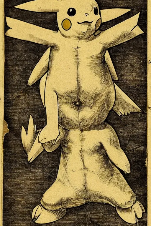 Image similar to 1 6 th century anatomical poster of pikachu, highly detailed, intricate, elegant, ultra realistic, ink,