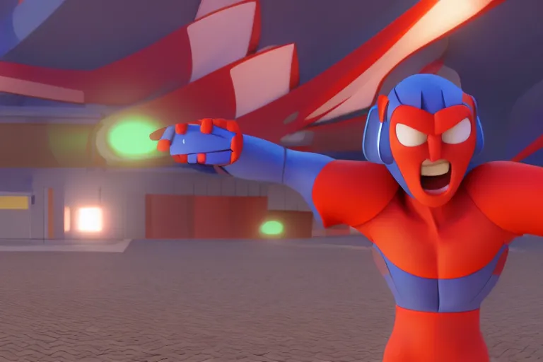 Image similar to still from pixar movie of ultraman, high quality 3d render, movie, Pixar, Renderman, 4k, artstation