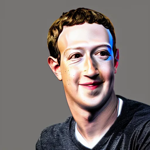 Image similar to mark zuckerberg depicting a half robot half human face