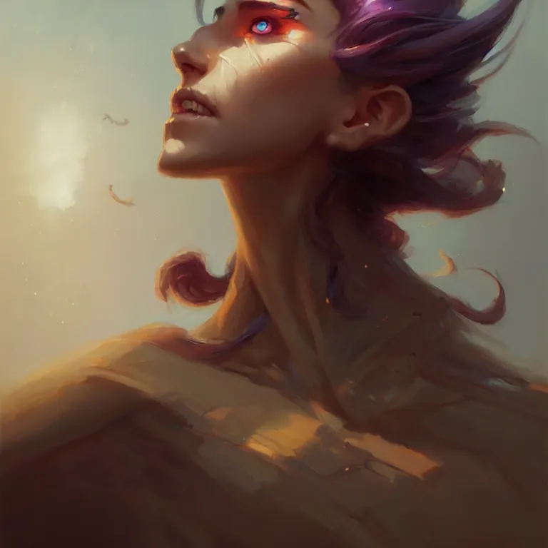 Image similar to a portrait of a stunning humanoid, by mandy jurgens and pete mohrbacher and greg rutkowski, in frame, low angle, detailed facial features, fantasy, d & d