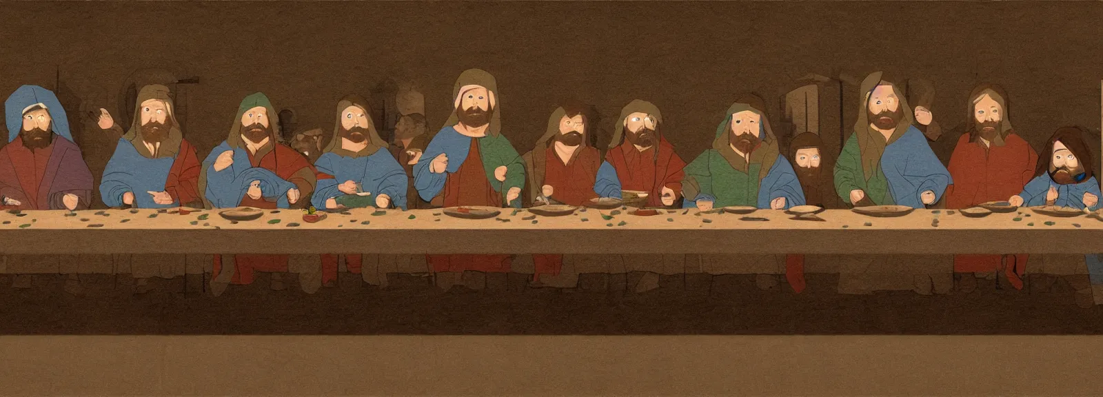 Image similar to south park last supper by leonardo davinci