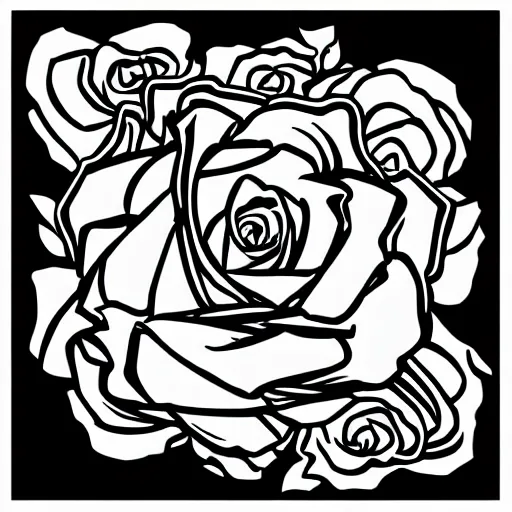 Image similar to twitch emote rose lineart cute