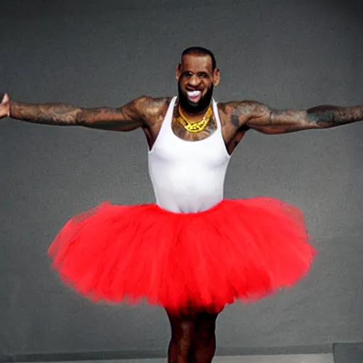 Image similar to lebron iames in a tutu