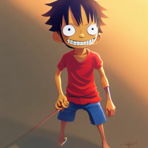 Image similar to goro fujita ilustration of luffy, small streaks of light through, painting by goro fujita, sharp focus, highly detailed, artstation