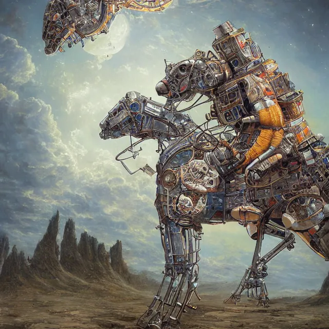 Prompt: horse on top of astronaut that on all fours, industrial sci - fi, by mandy jurgens, ernst haeckel, james jean