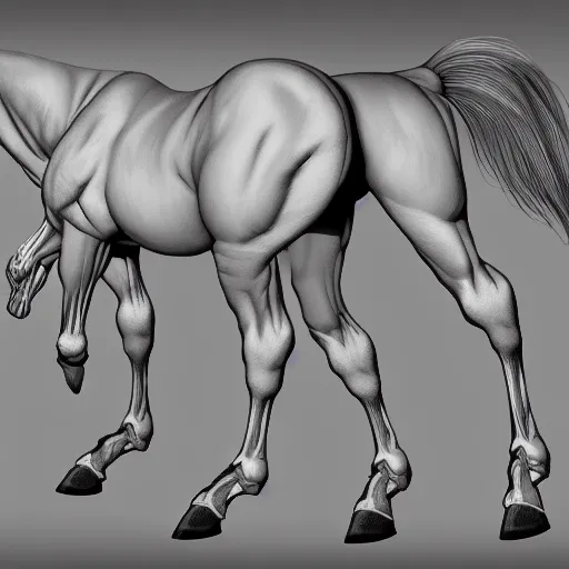 Image similar to centaur anatomy reference sheet, 8k, very detailed.