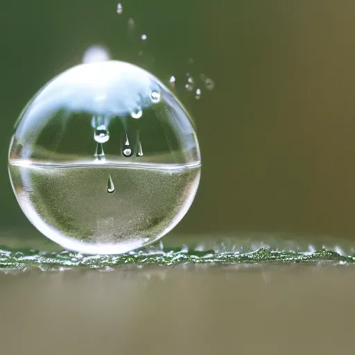 Image similar to a slow motion water droplet with a small forest inside