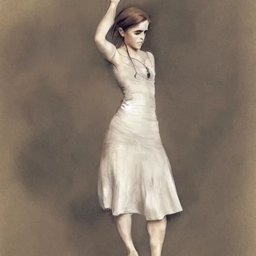 Image similar to emma watson, full body, by jean - baptiste monge