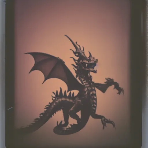 Prompt: polaroid of a dragon, blurry, grainy