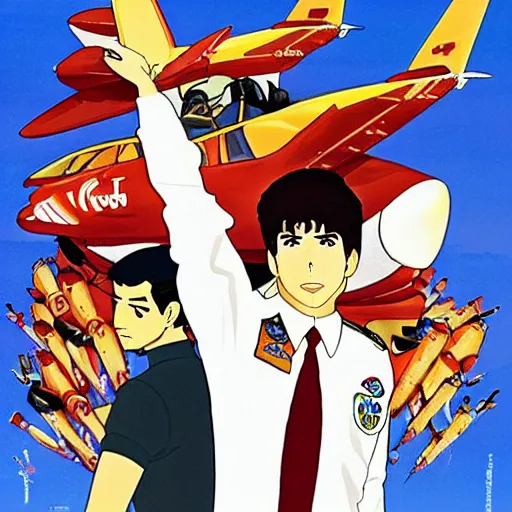 Image similar to top gun by studio ghibli