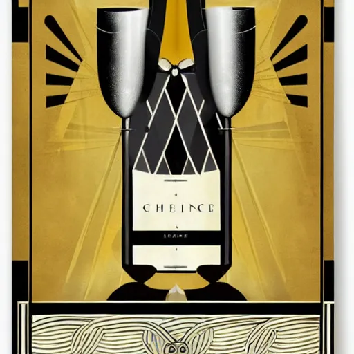 Image similar to art deco champagne poster