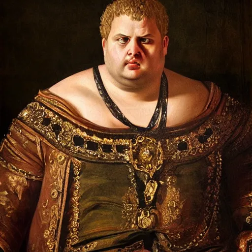 Image similar to A 17th century Baroque Painting of Emperor Nero, portrait of Emperor Nero, grainy, realistic, very realistic, hyperrealistic, highly detailed, very detailed, extremely detailed, very neat, very epic, very cool, detailed, trending on artstation