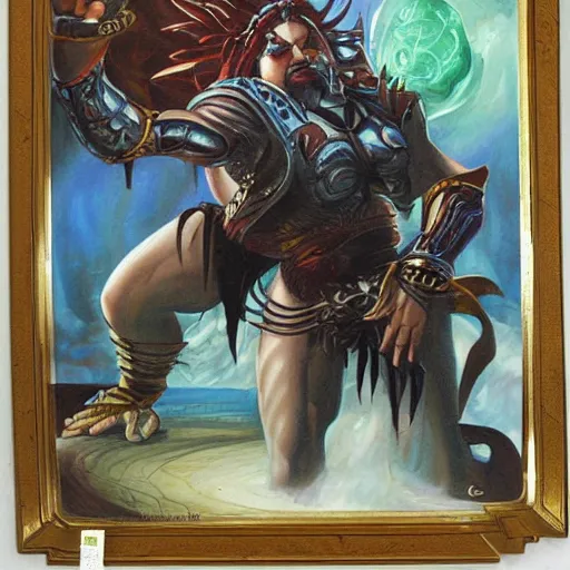 Image similar to a 1 9 9 0 s painting of magic the gathering artwork