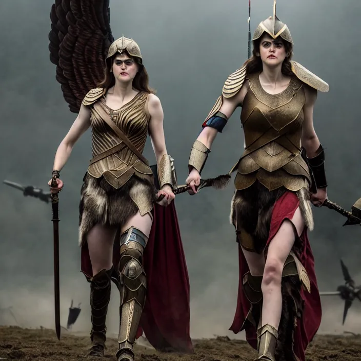 Prompt: full length photograph of a real-life alexandra daddario as a valkyrie warrior, Extremely detailed. 8k