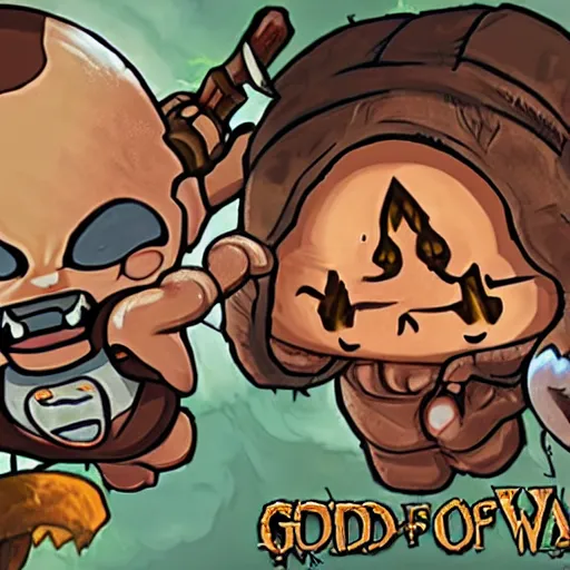 Image similar to binding of isaac god of war