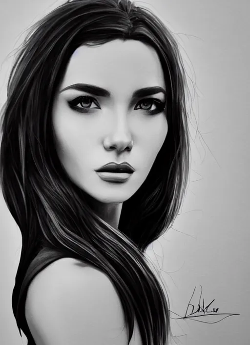 Image similar to up close portrait of a beautiful woman in black and white, photorealistic, upper body, in the style of kevin Kostic, art by diego fazio and diegoKoi stanley lau, intricate, elegant, hyper sharp focus, artgerm, 8k highly detailed