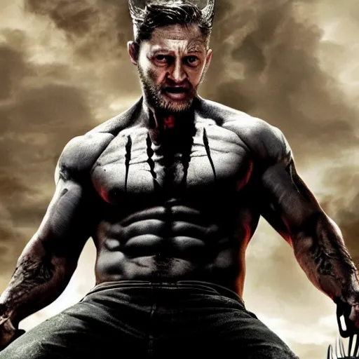Prompt: Tom Hardy as wolverine 4K quality Super Realistic