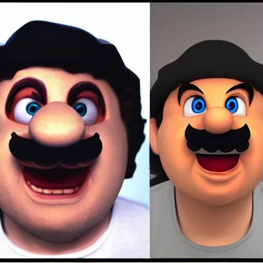 Prompt: mario real world facial reconstruction