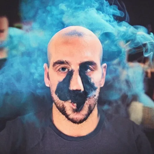 Prompt: smoke head man trending on instagram